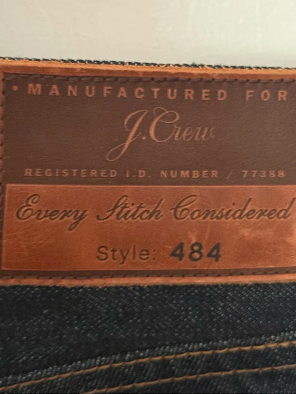 J. Crew Men's Slim Straight Blue Jeans in Dark Wash